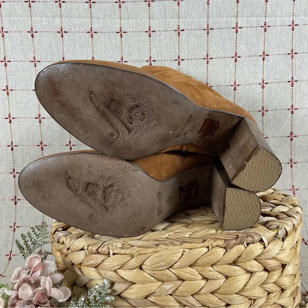 Free People “Dakota” Premium Suede Slouch Mid Calf Heeled Boots 40 US 10 Booties - Picture 9 of 11